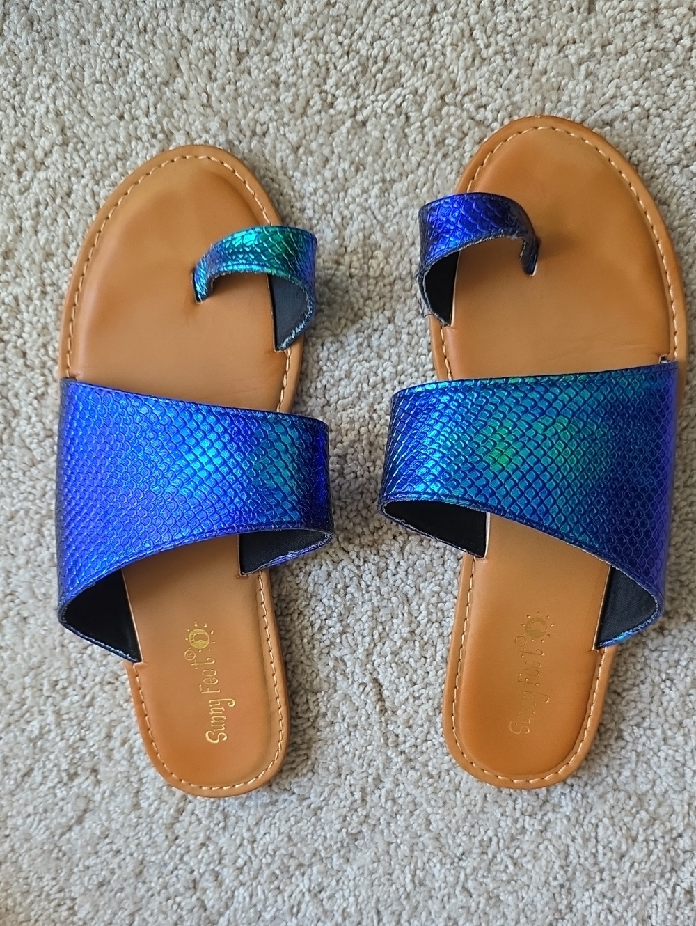 Royal Blue Shine Sandals